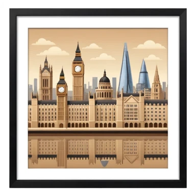 london in browns and beige sticker