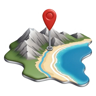 gps locater pin on west coast nz terrain map sticker
