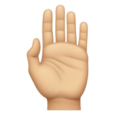 hand flat side view thumb tucked in sticker