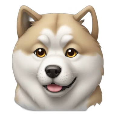 Akita inu with grey cat  sticker