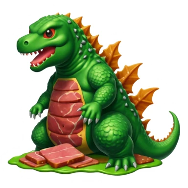  SPAM meat godzilla slop art sticker