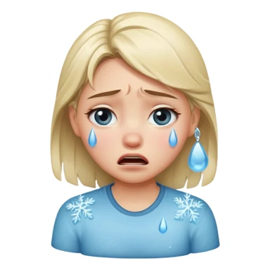  frozen distraught iOS emoji generic round crying girl sticker