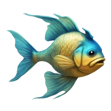 Blue coy fish in Pisces symbol sticker