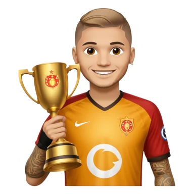 galatasaray jersey mauro icardi lifting UCL cup sticker