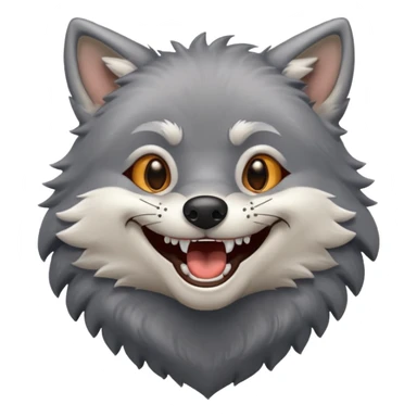 a grey wolf laughing out loud sticker