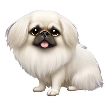 White Pekingese wearing tutu sticker
