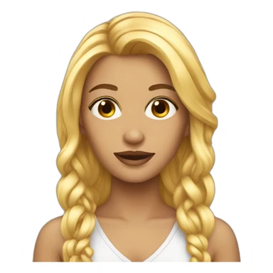 Femme 2 longues tresses sticker