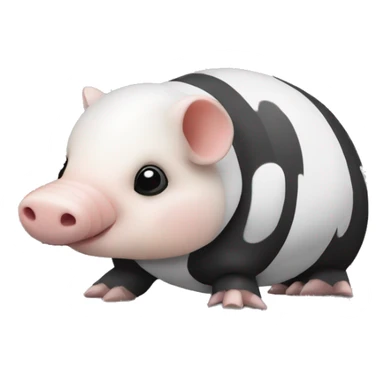 Black and white chubby armadillo pig panda centipede armadillo  sticker