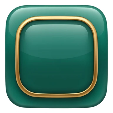 Blank dark Jade and gold style rounded square icon button sticker