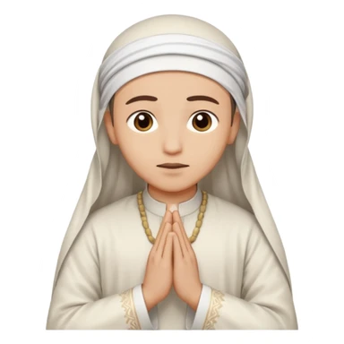 muslim prayer in sujood wearing white islamic garment sticker