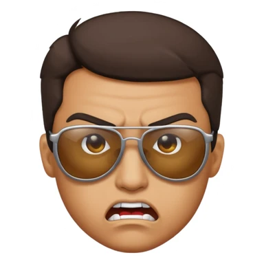 Angry face with sun glasses sticker