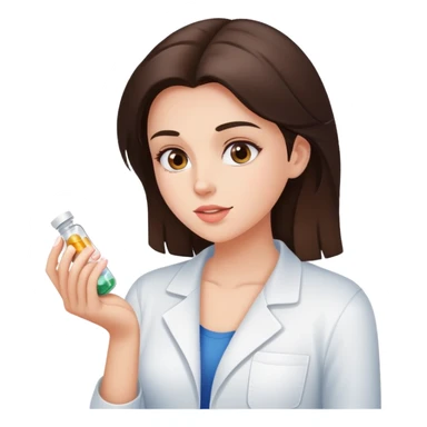 Beautiful fit brunette girl taking pills  sticker
