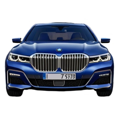 BMW 7 Series (2022) – cinematic-realistic BMW 7 Series emoji, its dark blue exterior gleaming under the city lights as it makes its way through bustling streets. The sophisticated interior whispers luxury as the vehicle drives with remarkable poise, embodying a perfect harmony between cutting-edge technology and comfort. sticker
