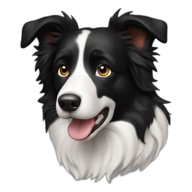 Black border collie sticker