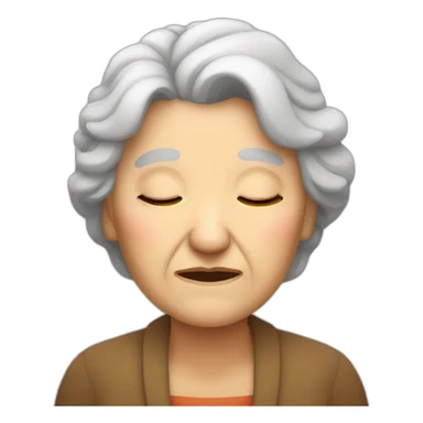sleepy old woman sticker