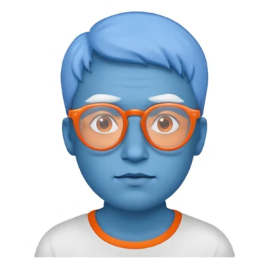 blue skinned orange glassed sticker