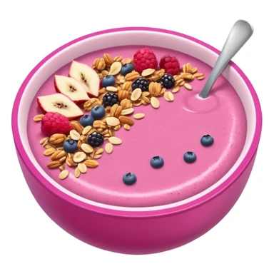 Pink smoothie bowl with granola sticker