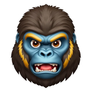 A gorilla angry face symbol with realstick  sticker