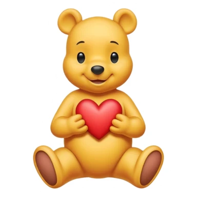 Winnie the Pooh with heart cross sticker