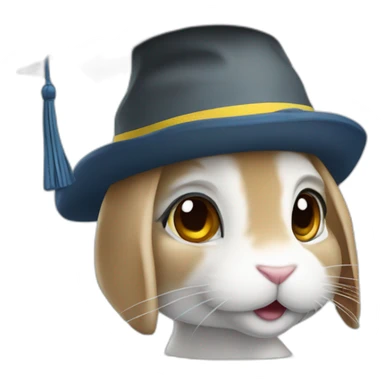 Ukrainian rabbit student in a square academic cap sticker