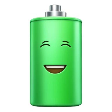 Green battery with single smile sticker