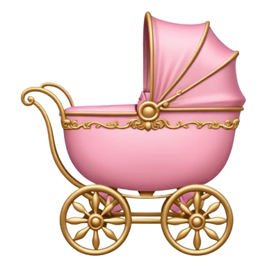 baroque pink baby carriage sticker