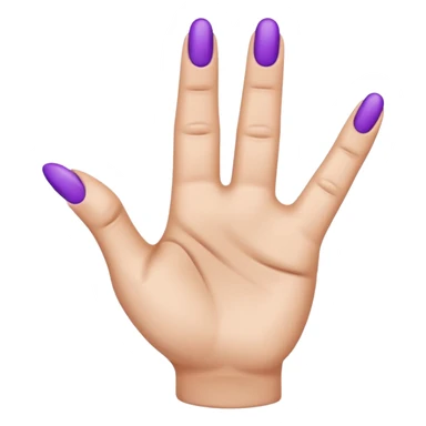 A single human hand in 3D emoji style, colored entirely in vibrant purple. The hand makes the ‘index finger pointing upward’ gesture: only the index finger is raised, all other fingers are folded. Smooth glossy texture, simple shading, no background. sticker