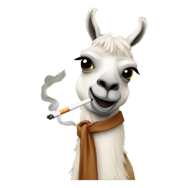 Lama smoking a cigarette  sticker