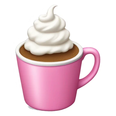 pink coffee cup with whipped cream on top  sticker