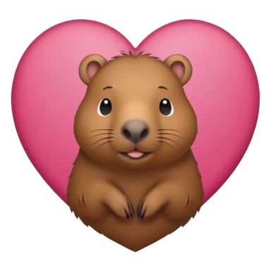 capybara in a heart sticker