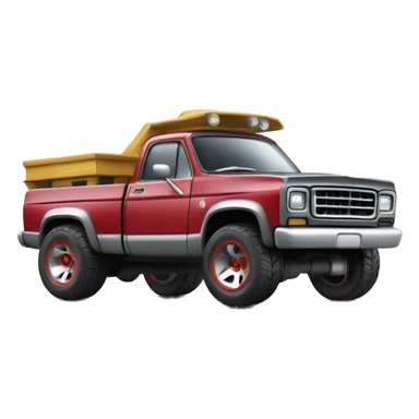 Cartuned pickup truck toy sticker