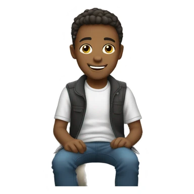 smiling boy in car interior sticker