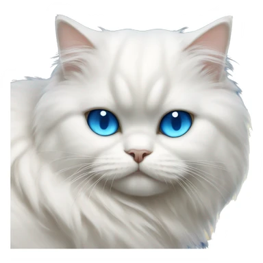 White Persian cat with blue eyes sleeping on crescent moon  sticker