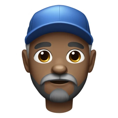 Blue eye Old man with goatee beard ball cap holding black Chihuahua long hair sticker