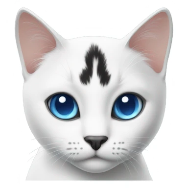 white and black cat with blue eyes sticker