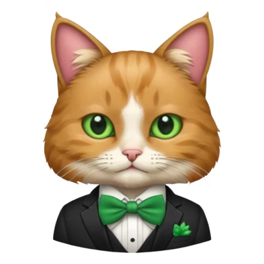 cat with suit and green bow tie sticker