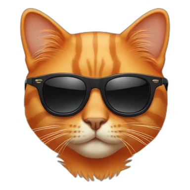 Orange cat wearing black sunglasses sticker