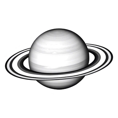Saturn black and white simple outline small sticker