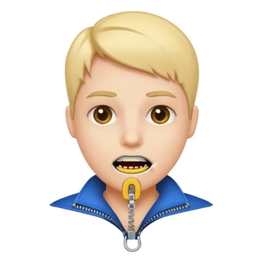 zipper mouth sticker