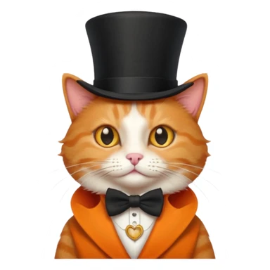 ginger cat wearing a top hat sticker