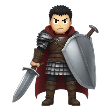 angry berserk guts carrying huge sword without guard sticker