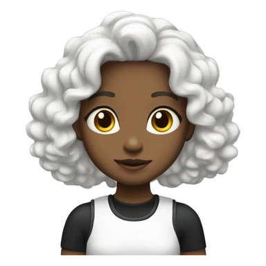 Menina anjo branca com cabelo preto  sticker