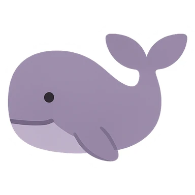 A dull purple whale sticker