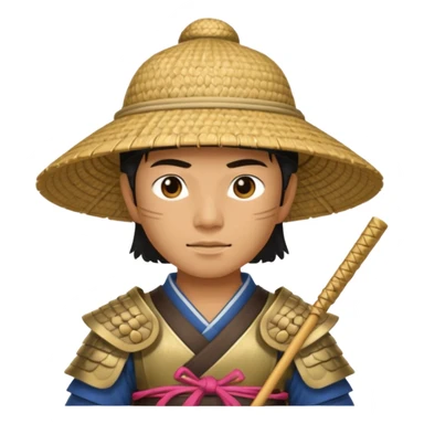 Samurai with straw hat sticker