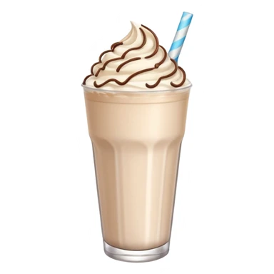 milkshake emoji with a cute face and a side swoop haircut sticker