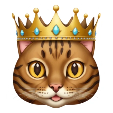 dark brown bengal cat with crown sticker