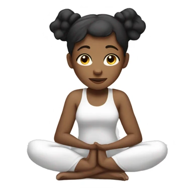light skin black girl in cow face yoga pose sticker