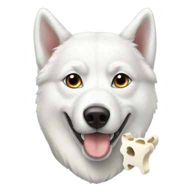 White husky with bone sticker
