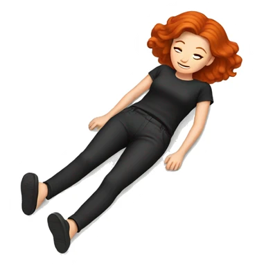 redhead girl lying on the floor sticker