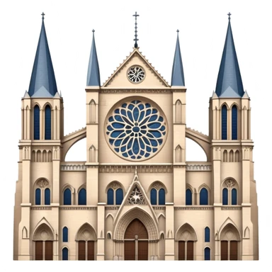 Notre Dame Cathedral in Paris with its iconic Gothic architecture, twin towers, and rose window sticker